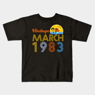 40th Birthday Vintage March 1983 40 Years Old Gifts Kids T-Shirt